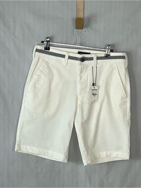 Express Men’s Shorts Ivory Chino’s Super Stretch Above the Knee Cotton Blend 28👍